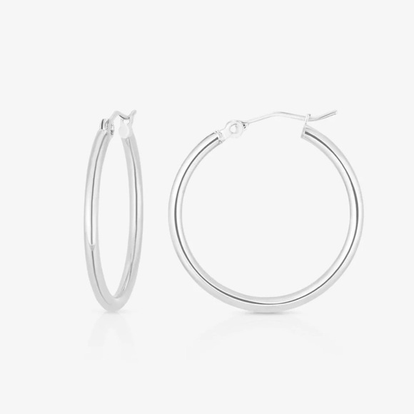 Ring Concierge White Gold 2 mm Tube Hoops - Picture 1 of 3